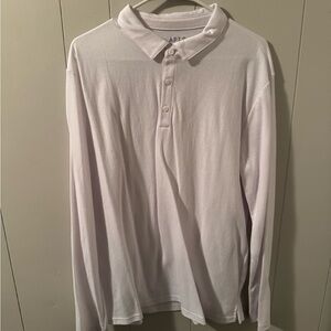 Apt. 9 Men's White Long Sleeve Polo Shirt